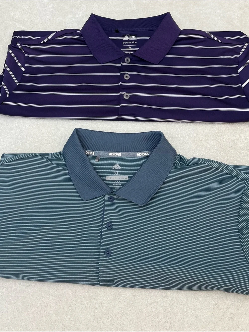 Adidas Men’s XL Polo Golf Shirt Bundle of 2 SS Activewear Shirts Casual Summer